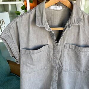 Everlane gray chambray boxy shirtdress